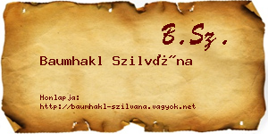 Baumhakl Szilvána névjegykártya